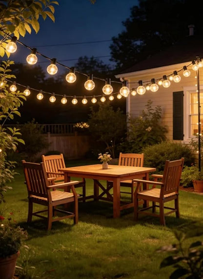 Outdoor String Lights ,150 FT Led Patio Globe Lights with Plastic Bulbs,Waterproof,Shatterproof,G40 Outdoor String Lights,Connectable Hanging for Backyard, Bistro, Porch, Deck, Balcony,Tent (150ft)
