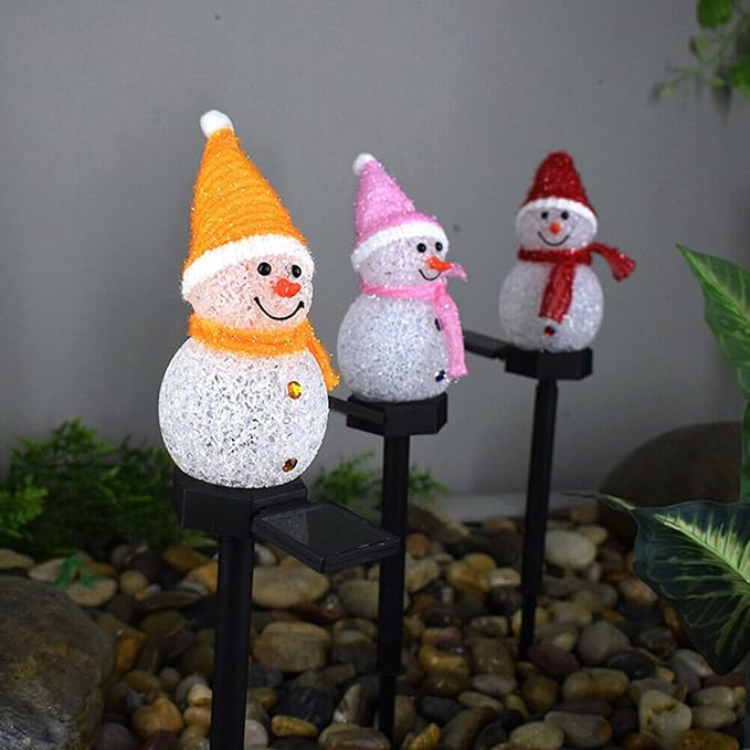 Solar Lights Christmas Solar Powered LED Light Decor Outdoor Garden Stake Lamps Xmas Yellow