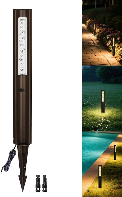 Low Voltage Path Lights, 12V 3W Wired LED Low Voltage Bollard Lights for Outdoor Garden Yard Pathway Walkway Christmas Decoration, 2200K/2700K/3000K/4000K/5000K, Aluminum, Bronze, 1PK