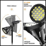 Solar Lights Outdoor, Ultra Bright 21 LEDs IP67 Waterproof Landscape Lighting for Outside, 2-in-1 Adjustable Solar | Lumora