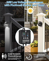 HIBOITEC Low Voltage Deck Lights Kit with Transformer Photocell Sensor and Timer IP67 Waterproof Fence Lights UL | Lumora