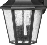 Hinkley Edgewater Medium Wall Mount Outdoor Lantern - Estate Series, 3-Light, Aluminum, Clear Seedy Glass - Black | Lumora