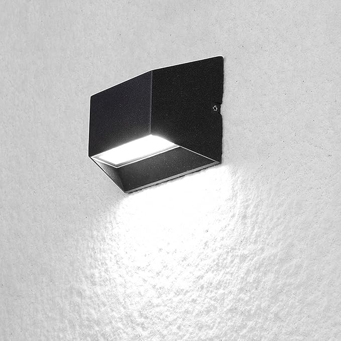 6W LED Outdoor/Indoor External Wall Sconces Light Waterproof Fixture Door Gate Step Stair Surface Mount Lamp Black Pure White