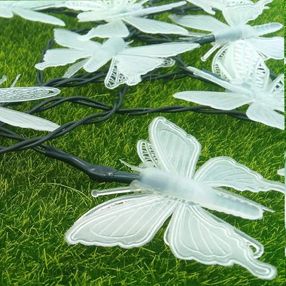 Butterfly String Lights, Waterproof 20FT 30LED Butterfly Solar Light Outdoor Solar Rope Lights Fairy Light Decorative Garden Lights for Cafe Patio Party Garden Wedding (Pink)