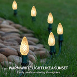 25FT C9 Christmas String Lights Outdoor, 25+1 LED Strawberry Christmas Lights on Connectable Green Wire, 2700K Warm | Lumora
