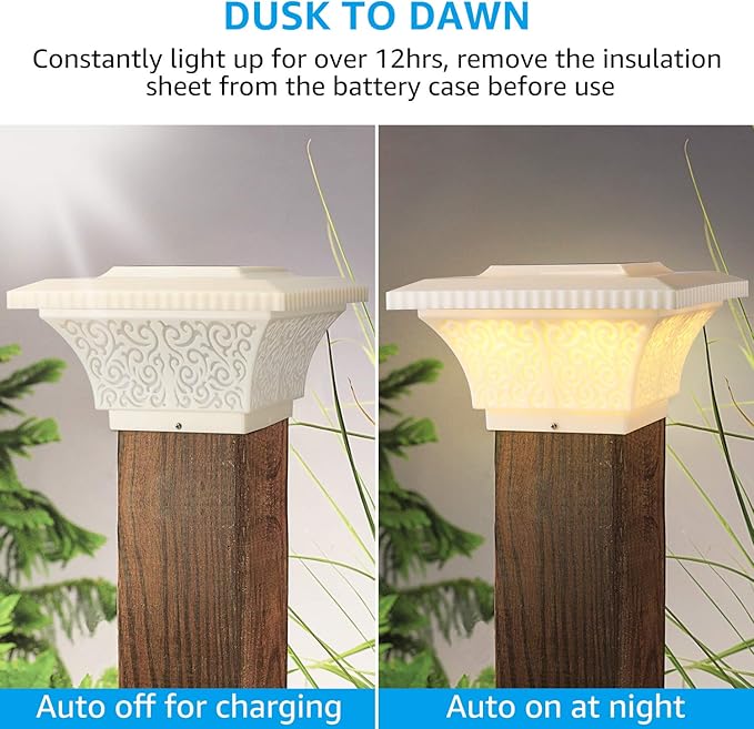 TORCHSTAR Solar Post Lights Outdoor, LED Fence Cap Light Fits 4x4, 5x5, 6x6 Posts Patio Deck Garden Decoration | Lumora