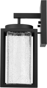 Globe Electric 44359 Capulet LED Integrated Outdoor Indoor Wall Sconce, Black, Clear Bubble Glass Center Column | Lumora