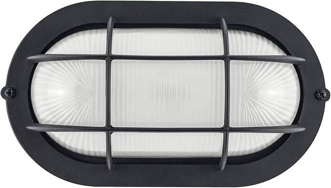 Outdoor LED Bulkhead Light Worked as Outdoor Flush Mount Ceiling Light, Wall Lantern, 6W 520Lumens 5000K Daylight, Dimmable, Aluminum Housing, Black 2 Pack
