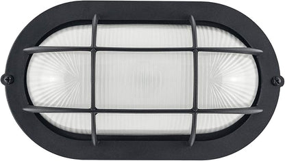 Outdoor LED Bulkhead Light Worked as Outdoor Flush Mount Ceiling Light, Wall Lantern, 6W 520Lumens 5000K Daylight, Dimmable, Aluminum Housing, Black 2 Pack