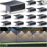 Solar Fence Lights Outdoor - 3000/4000/6000K 3 Mode, IP65 Waterproof Fence Lights Solar Powered, Dusk to Dawn Solar | Lumora