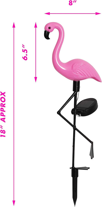 Solar Flamingo Lights Outdoor | Pink Flamingo Yard Decorations | Lawn Light Stakes Garden Ornaments