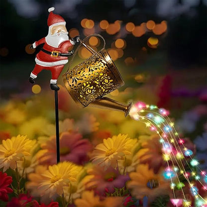 Christmas Claus Solar Kettle Lights Garden Lawn Decorative Lights，Solar Santa Claus Watering can Light, Santa Cla us Kettles Ground Lamp Led Night Lights for Patio, Yard and Pathway,22x17x10.5cm