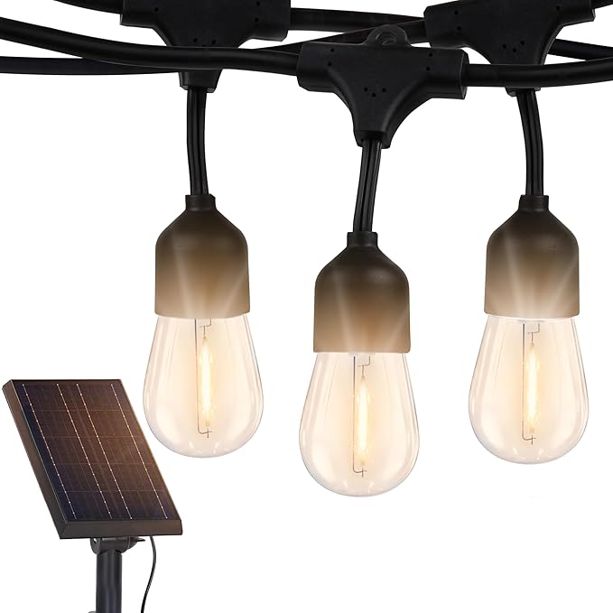 Brightech Ambience Pro Solar Powered Outdoor String Lights, 48 ft Commercial Grade Waterproof Patio Lights | Lumora