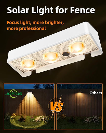 Solar Fence Lights Outdoor, 8 Pack, 9 Fixed Colors ＆ Color Changing LED Light Solar Powered Waterproof IP65 Dusk-to-Dawn Vinyl Fence Lights for Patio, Railing, Pool, Porch, Backyard, Wall
