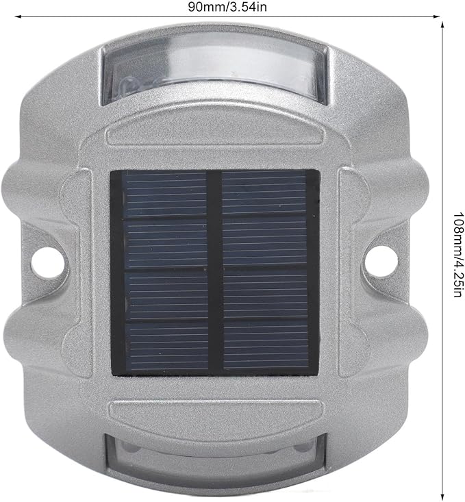 ZJchao Solar Road Stud Light, LED Solar Pathway Marker Powered Road Marker with 6V 1.8W Panel IP68 800M Visibility for Sidewalk Stair Garden Ground (Green Light)