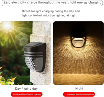 Solar Outdoor Lights, Solar Powered Light Waterproof Easy-to-Install Security Lights for Outdoor Garden Patio Yard (Yellow, L)