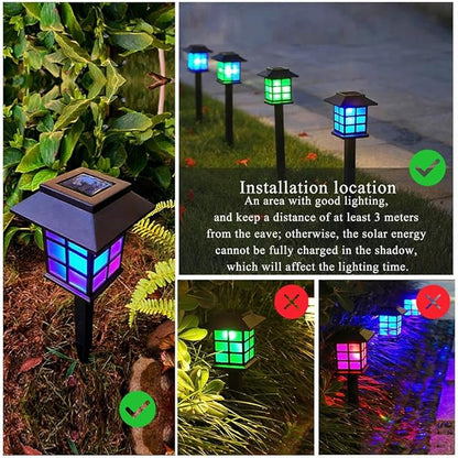 Solar Pathway Lights Outdoor, Warm White, IP65 Waterproof & Weather Resistant, Garden Lights for Yard, Patio, Walkway, Landscape (RGB-12Pack)