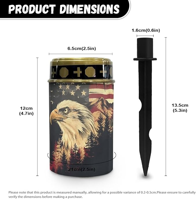 American Flag Eagle Solar Garden Lights for Cemetery Solar Lights Outdoor Garden, Eternal Lights for Cemetery Grave Decorations, Mi-YSFA4868N9-1