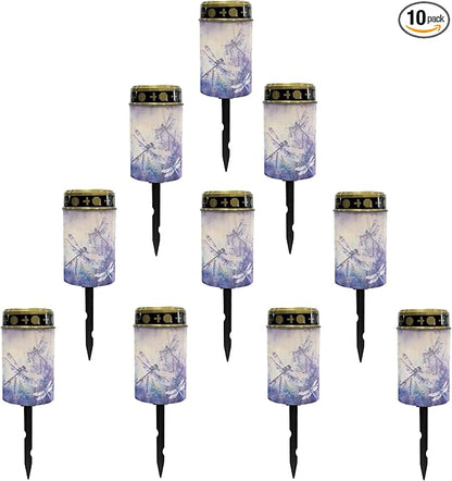 Dragonfly Horse Solar Lanterns Outdoor Waterproof,Solar Lights Purple Gift for Men Women LED Decor Light for Yard,Patio,Lawn,Tabletop,Pathway,Landscape,Garden Decor