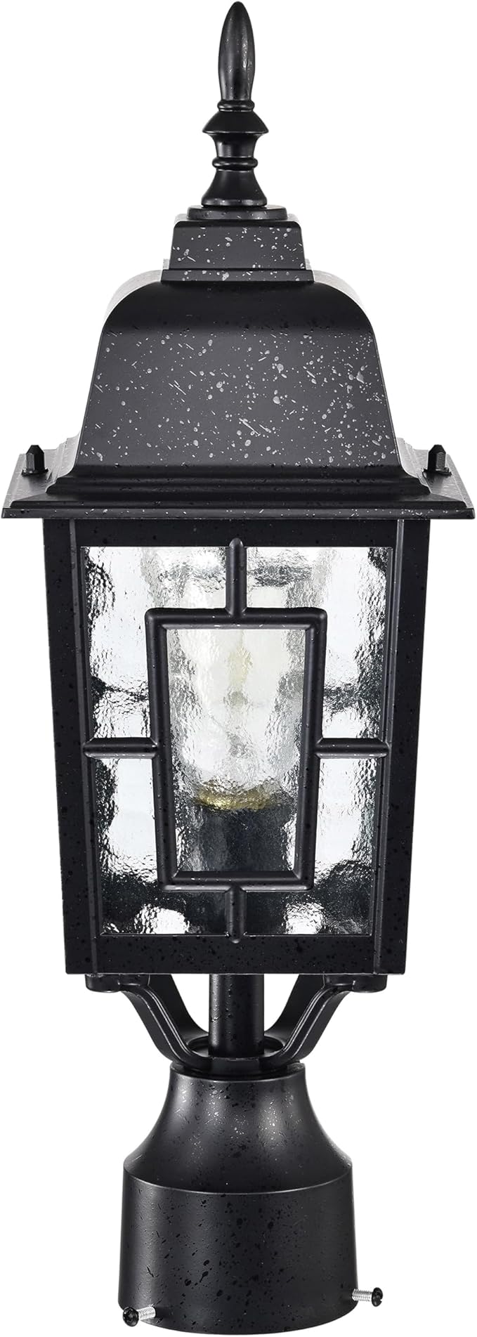 NUVO Lighting 60/4929 Banyan Outdoor Post Lantern Light Fixture with Clear Water Glass, Textured Black | Lumora