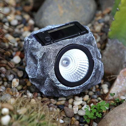 Solid Color Solar Rock Lights Outdoor Waterproof LED Garden Landscape Solar Lights Spot Light for Path (Style B)