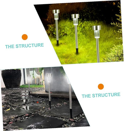 NUOBESTY 6pcs Solar Garden Lights Outdoor LED Landscape Pathway Lamps with Ground Stake for Patio Driveway Decoration