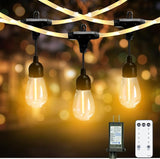 Outdoor String Lights 28.2 FT, Waterproof Dimmable LED Edison Bulbs with Remote, Rope-Style Durable Design | Lumora