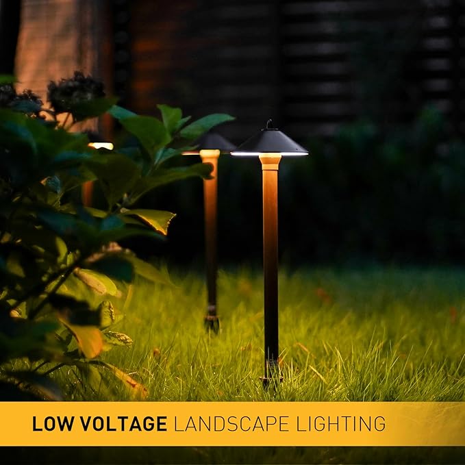 Malibu Low Voltage Pathway Lights, 10W Pro Style Halogen Landscape Lighting, 6Pack 2700K Warm White Path Light, 12V AC Bronze Outdoor Walkway Lights for Yard Garden 8308-9103