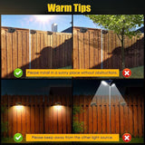 AMKI Solar Lights Outdoor, 4 Pack Solar Fence Light Waterproof with 4 Modes, Warm White & RGB Color Changing Solar | Lumora