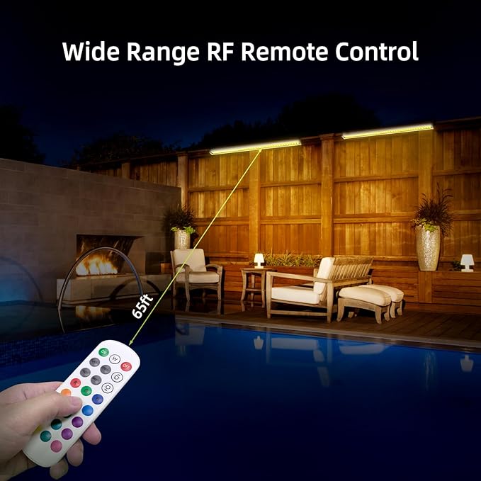 LED Wall Washer Light with RF Remote, 144W RGBW Color Changing Linear Bar Light, AC120V Waterproof RGB CCT Wall | Lumora