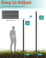 LAND·VOI 2 Pack String Light Poles, 9FT Heavy Duty Metal Light Poles for Outside String Lights, Outdoor Light Poles | Lumora