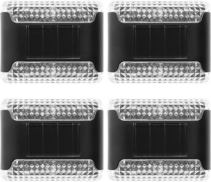 4PCS IP65 Waterproof Solar Lights Outdoor, Led Solar White Lights, LED Solar Stair Outdoor Light, Garden Yard Fence Wall Lamp for Outdoor Stairs, Step, Fence, Yard, Patio, Pathway, Garden Decor