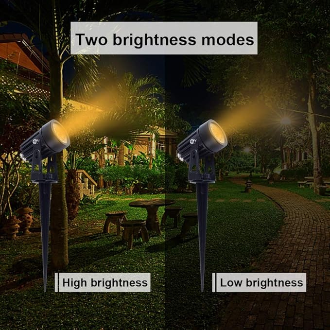 APONUO Metal Solar Spot Lights Outdoor with 9.8ft Cable Solar Powered Landscape Lighting Low Voltage IP65 | Lumora