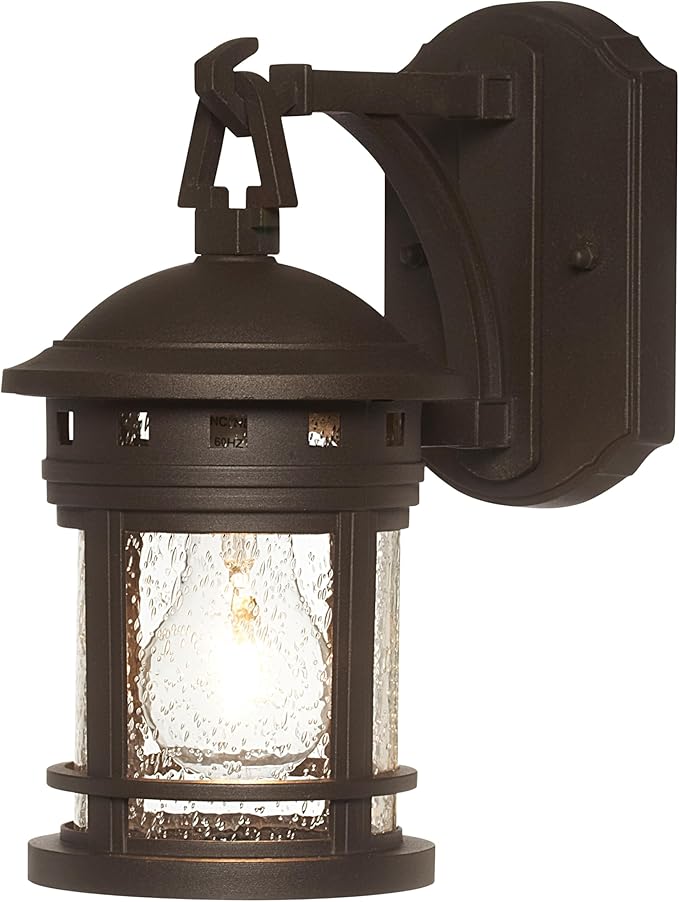 DESIGNERS FOUNTAIN Sedona Outdoor Light Fixture, 10.75 Inch Exterior Wall Lantern Sconce for Front Door, Patio and Porch, Oil Rubbed Bronze, 2370-ORB