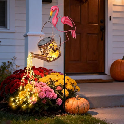 LOVERUIS Solar Watering Can Light with Fairy Pink Flamingo Gifts for Mon Solar Lantern Lights Decoration Outdoor Yard Art Patio Porch Lawn Valentine Decor Gift Women Wife