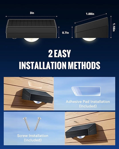 Solar Fence Lights Outdoor Waterproof, 3000/4500/6000K 3 Mode, Fence Lights Solar Powered for Outside Backyard, Railing, Step, Patio, Fence Post, Home Improvement Garden Decor, 16 Pack
