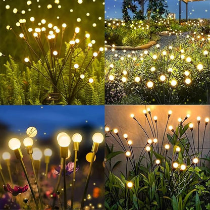 Solar Lights Outdoor, Decorative Animal & Flower Shaped Landscape Lights with Warm/Colorful LED, Auto On/Off Waterproof Solar Powered Decor for Yard Lawn Patio Gift Idea (Warm-Firefly-2pack)