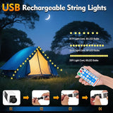 SMY Lighting 22FT Rechargeable Battery Operated 50 LED Crystal Globe String Lights Outdoor/Indoor, Patio Hanging | Lumora