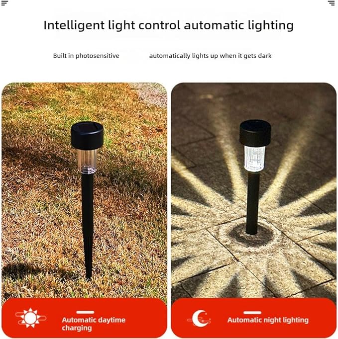 Solar Outdoor Lights,Solar Lights Outdoor Waterproof,11.6 Inch Solar Stake Lights for Pathway,Auto On/Off Solar Yard Lights for Lawn Patio Walkway Driveway Decor Landscape Lighting (White 5pc)