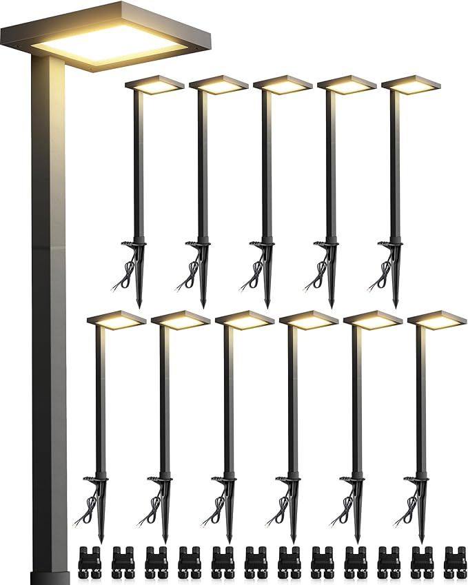 SUNVIE 5W Anti-Glare Low Voltage Pathway Lights Wired 12-24V LED Landscape Path Lights 3000K Cast-Aluminum | Lumora