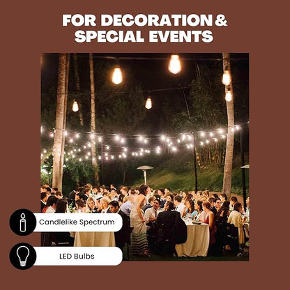Norb Solar String Lights Outdoor 35FT – NorbSOLAR Weatherproof LED Patio Lights with Warm Candle-Like Glow, Shatterproof Vintage Bulbs, Solar Powered & Energy-Efficient, Outdoor & Event Use