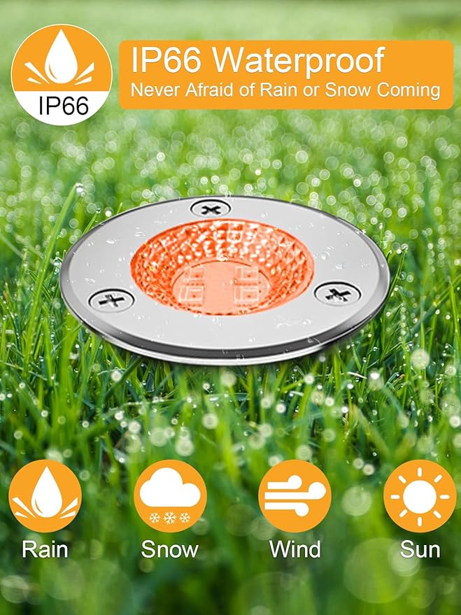 ZUCKEO Low Voltage Landscape Lighting RGB Well Lights Landscape LED In Ground Light, Outdoor Color Changing | Lumora