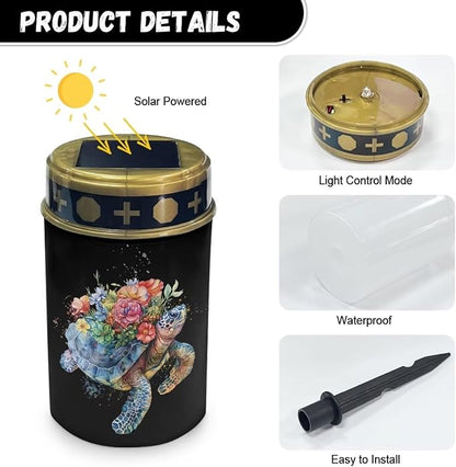 Sea Turtle Solar Light Outdoor Waterproof Solar Powered Outdoor Garden Lights Warm Solar Lights for Outside Outdoor Yard Landscape