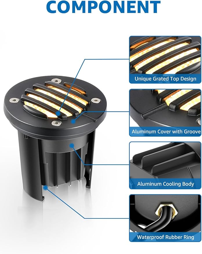 SUNVIE 12W Low Voltage Landscape Lighting Shielded Well Lights Landscape LED in Ground Waterproof 12V-24V Low | Lumora