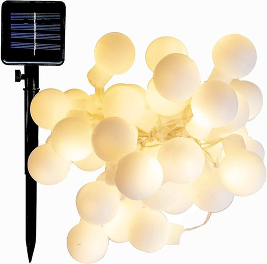 Hometown Evolution, Inc. Solar Powered LED Lights (100 LED, Solar White Ball - 25 Foot - Warm White)