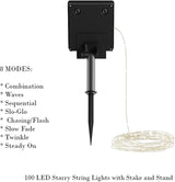 Pure Garden Solar-Powered 100 Fairy Lights, Warm White - Decorative Outdoor Light | Lumora