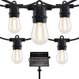 LED Patio String Lights, 35ft 18 Lights Solar Powered, E26 Socket with S14 Bulbs Weatherproof Outdoor Bistro Lights | Lumora