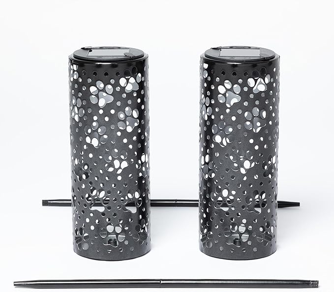 GreaterGood Paw Prints Solar Pathway Lights - Set of 2 Yard Lighting Outdoor Pet Lover’s Garden Décor (Paw Prints)