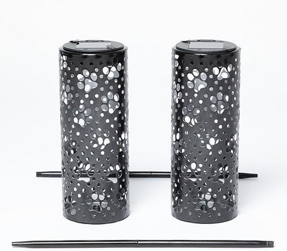GreaterGood Paw Prints Solar Pathway Lights - Set of 2 Yard Lighting Outdoor Pet Lover’s Garden Décor (Paw Prints)