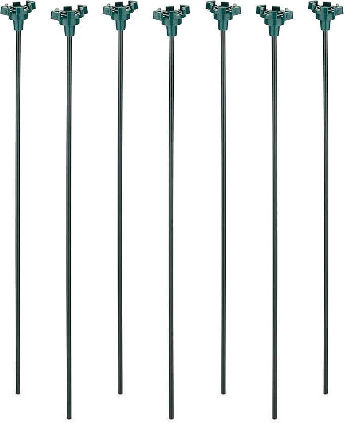 HLO Lighting 15" Universal Metal Light Stakes for Christmas Lights | Commercial-Grade C7 & C9 Stakes for Yard, Walkways, and Lawn Decorations | Pack of 25